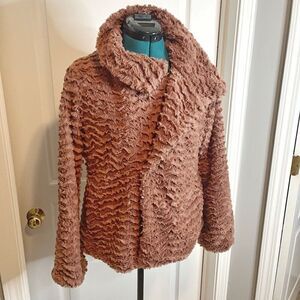 Patagonia Pelage Teddy Cozy Fuzzy Asymmetrical Full Zip Bomber Jacket